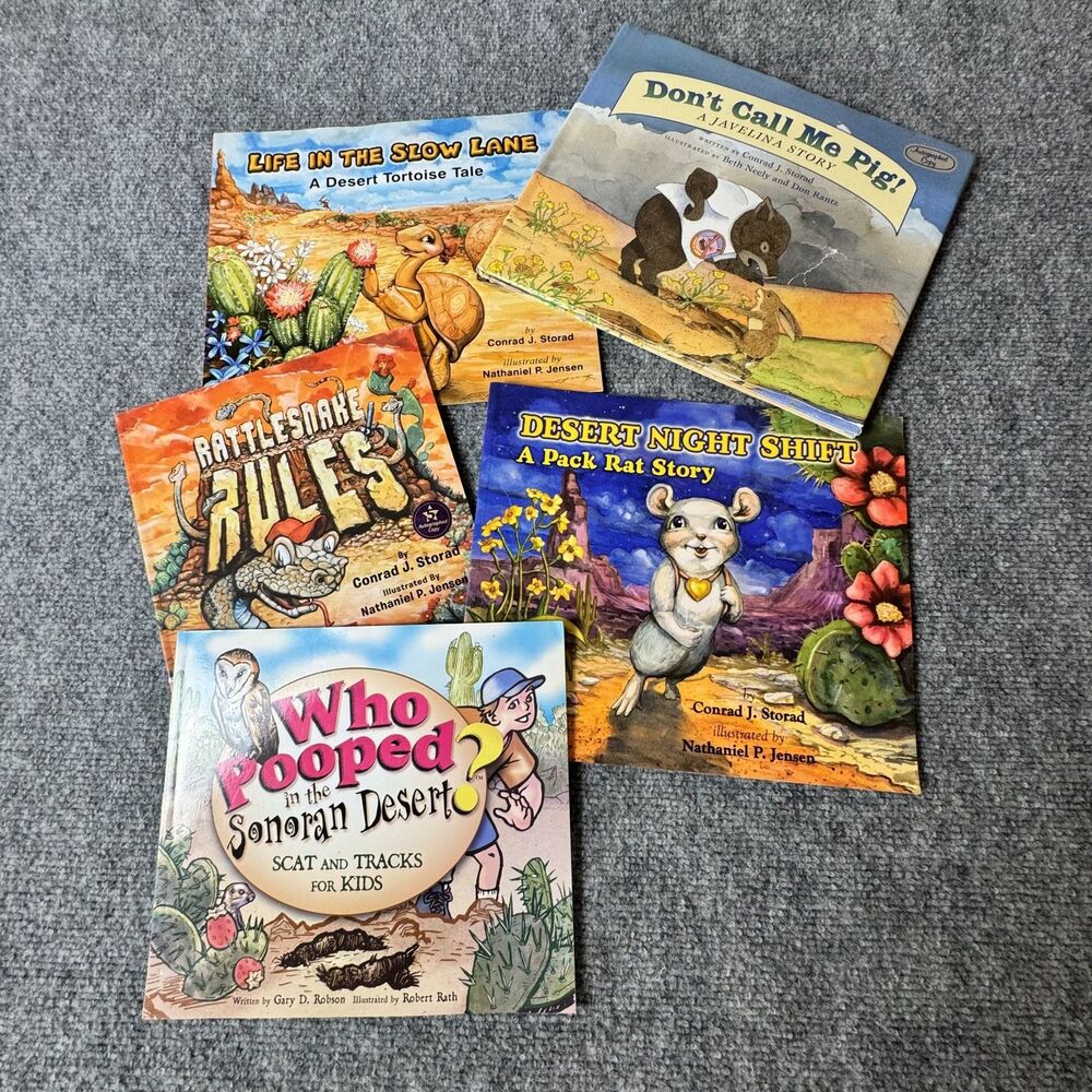 Lot of 5 Sonoran Desert Kids Books Conrad J Storad Javelina Tortoise Rat Snake